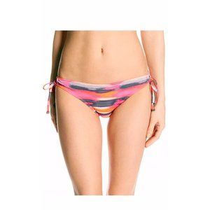 Oakley Pipeline Surf Pink Stripes Bikini Bottom Side tie Swimsuit Womens Size S